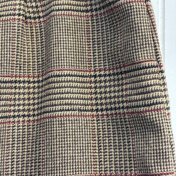 Company Ellen Tracy Dk Academia Houndstooth Embroidered Wool Skirt Size 8 Brown - Picture 10 of 10